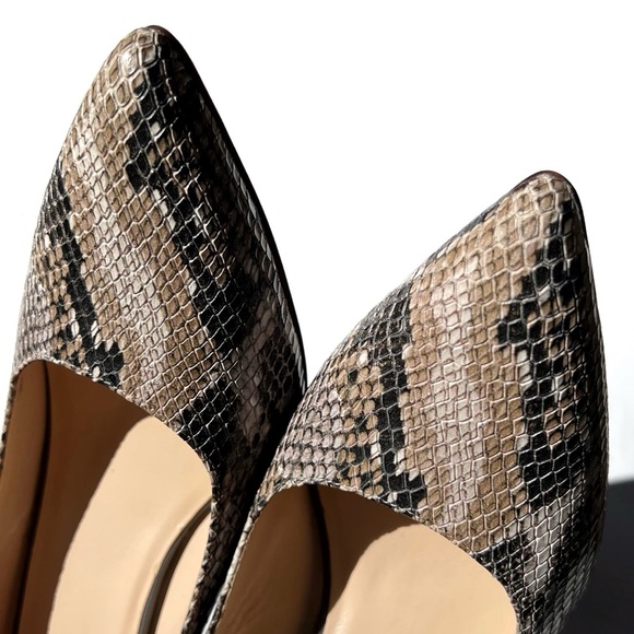 Cole Haan Gray Multi Snakeskin Embossed Leather Heels - Picture 4 of 9